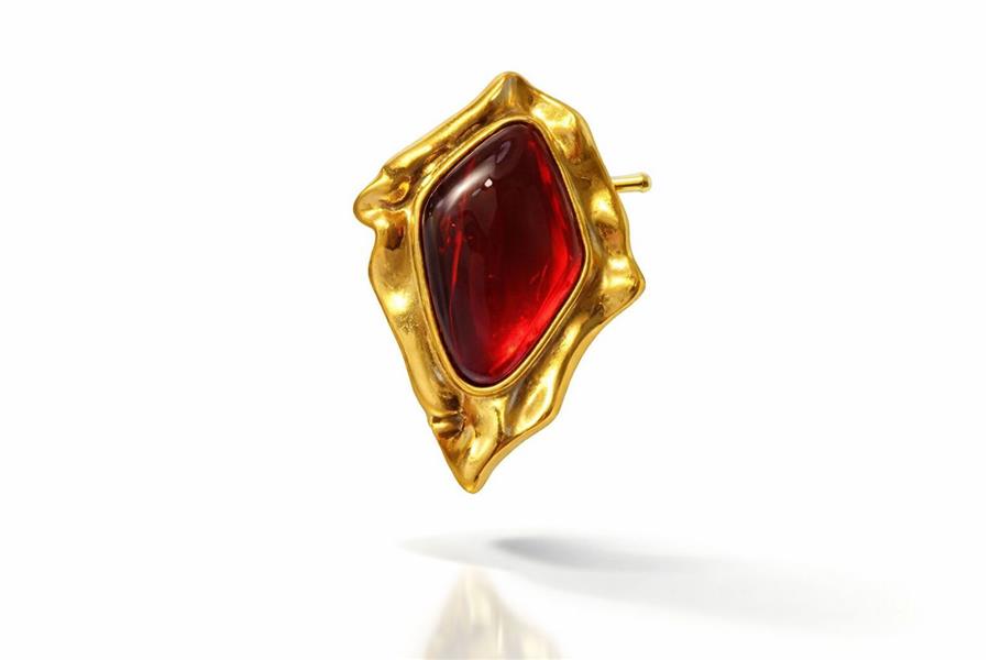 Yvonne Bordo Taşlı Heykelsi Formlu Şık Küpe